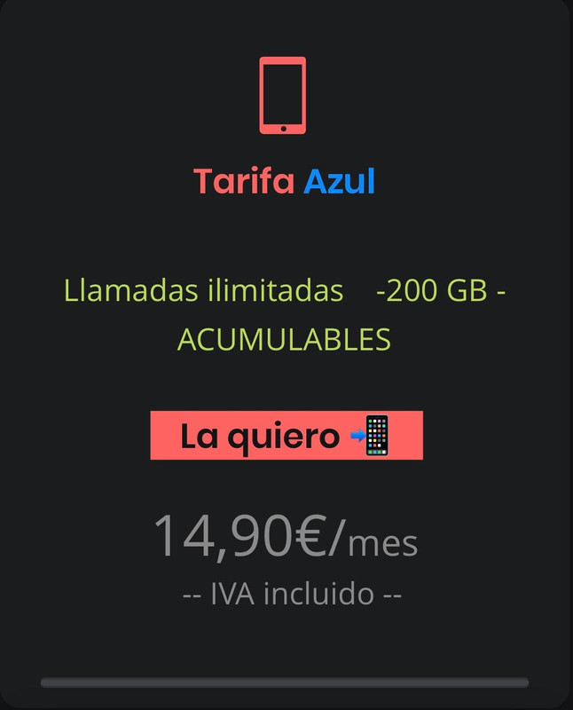 Tarifa móvil Azul