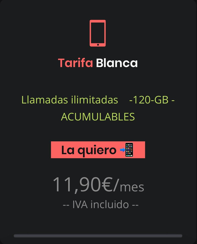 Tarifa móvil Blanca