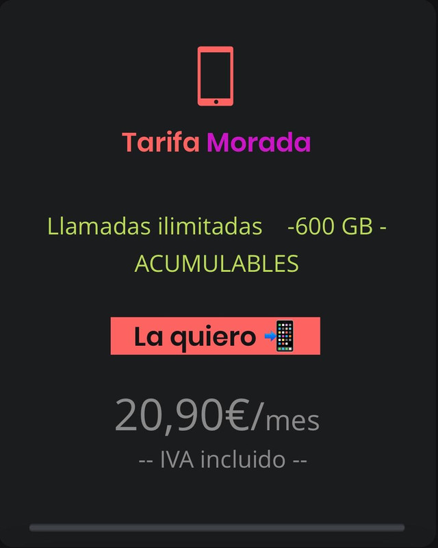 Tarifa móvil Morada